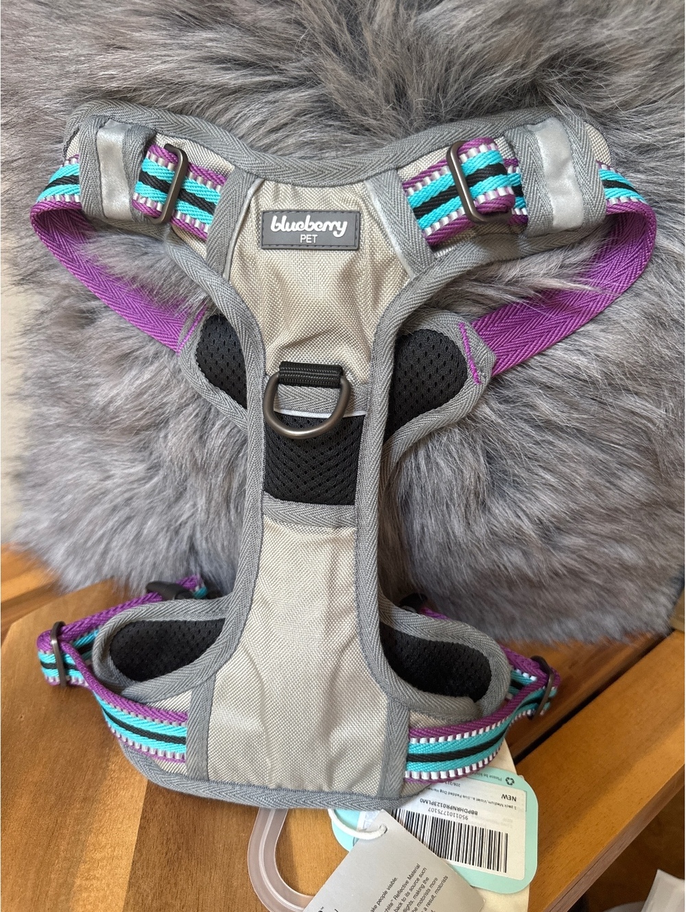 Blueberry Pet Padded Mesh No-Pull Dog Harness – Violet & Turquoise Size M NWT
